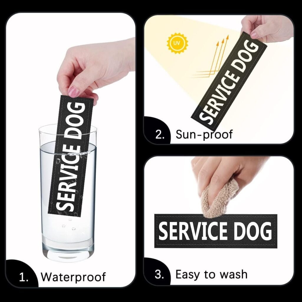 Dog Vest Patches, Service Dog/in Training/Emotional Support/Therapy Dog/DO NOT PET PU Patches - 2 Free Removable Dog Tags for Dog Harness, Collar Leash Dog Vest Patches, Service Dog/in Training/Emotional Support/Therapy Dog/DO NOT PET PU Patches - 2 Free Removable Dog Tags for Dog Harness, Collar Leash