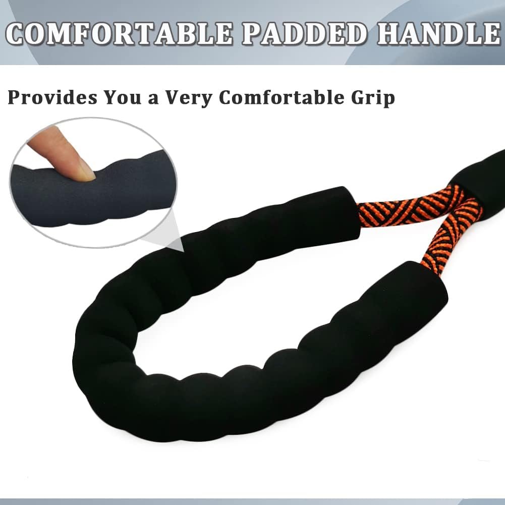 MayPaw Heavy Duty Rope Dog Leash, 3/4/5/6/7/8/10/12/15 FT Nylon Pet Leash, Soft Padded Handle Thick Lead Leash for Large Medium Dogs Small Puppy