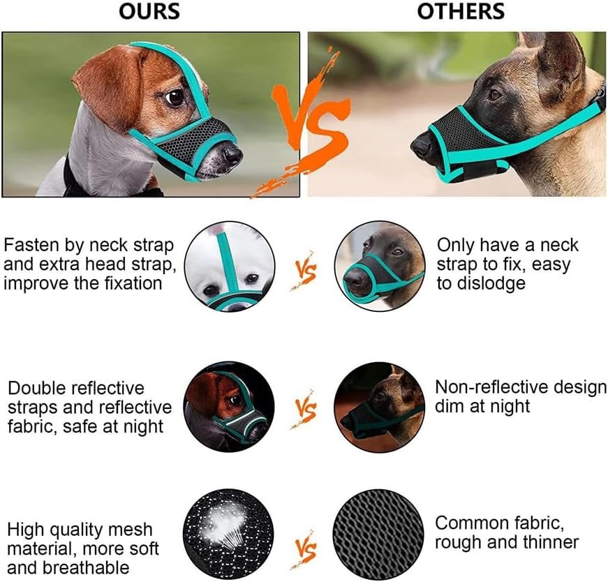 New Dog Muzzle, Breathable Drinkable Mesh Muzzle for Dogs,Anti Biting Barking Chewing,Grooming Muzzle for Dog with Anti-Drop Adjustable Anti-Drop Shiny Reflective Strap in Night (Black, L) New Dog Muzzle, Breathable Drinkable Mesh Muzzle for Dogs,Anti Biting Barking Chewing,Grooming Muzzle for Dog with Anti-Drop Adjustable Anti-Drop Shiny Reflective Strap in Night (Black, L)