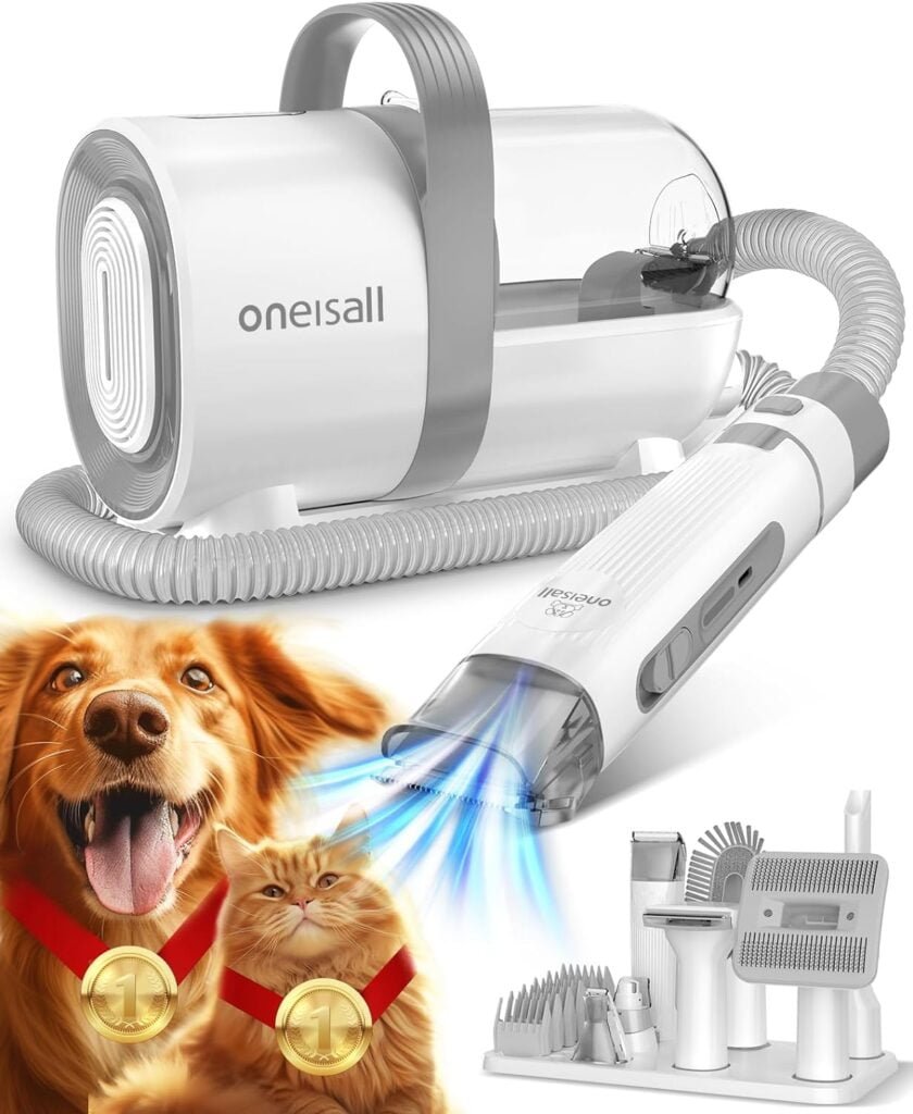 oneisall Dog Hair Vacuum Dog Grooming Kit, Pet Grooming Vacuum with Pet Clipper Nail Grinder, 1.5L Dust Cup Dog Brush Vacuum with 7 Pet Grooming Tools for Shedding Pet Hair, Home Cleaning oneisall Dog Hair Vacuum Dog Grooming Kit, Pet Grooming Vacuum with Pet Clipper Nail Grinder, 1.5L Dust Cup Dog Brush Vacuum with 7 Pet Grooming Tools for Shedding Pet Hair, Home Cleaning