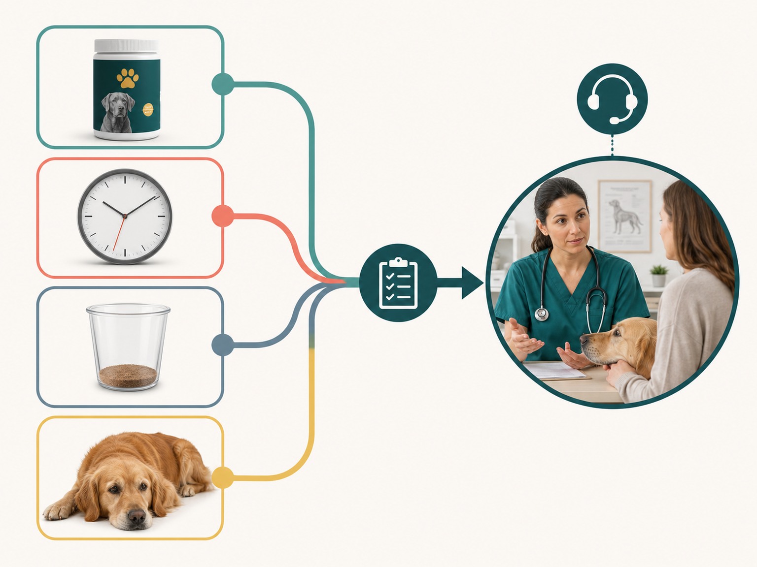 Safety map connects product, timing, exposure, and observed signs to professional guidance.