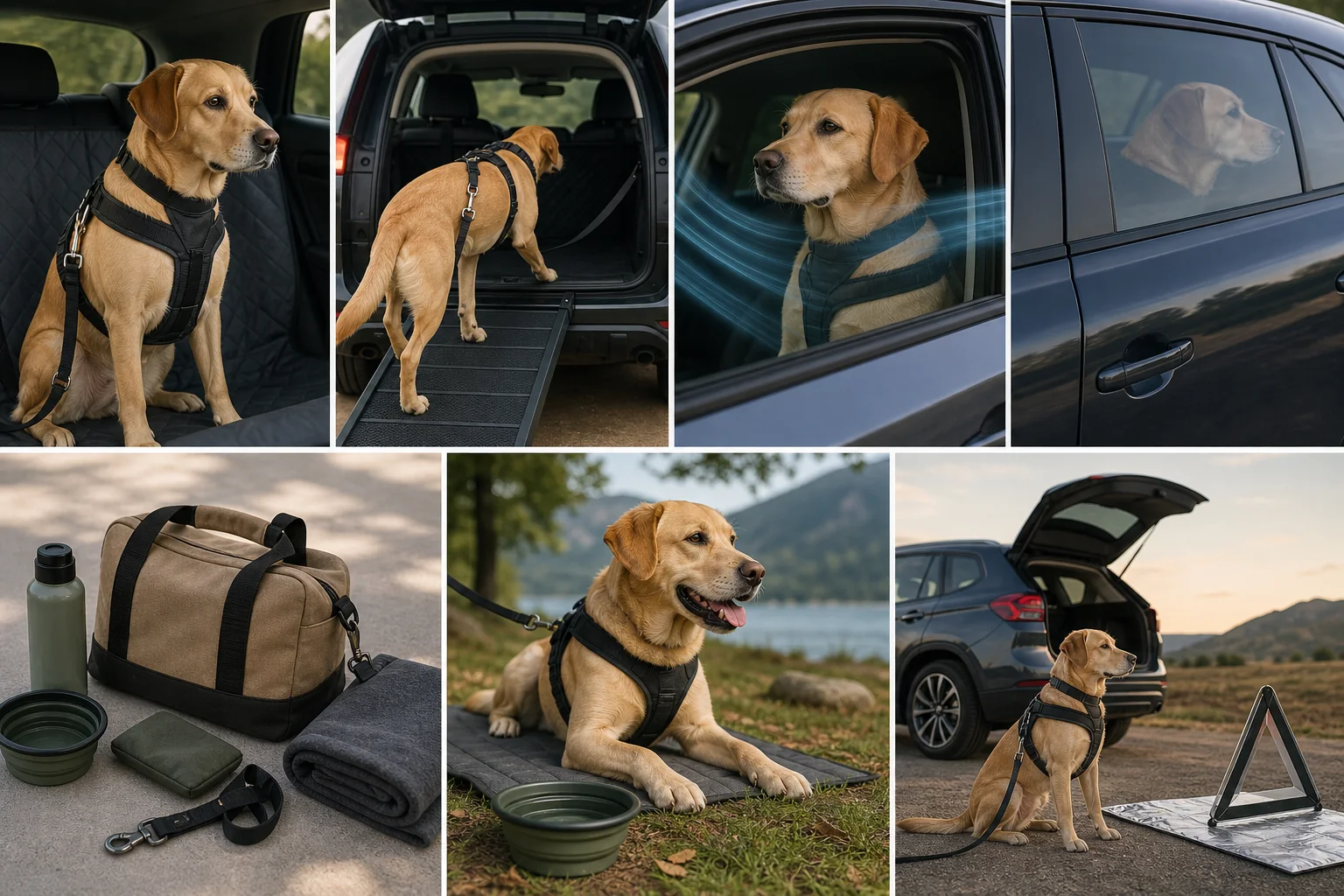 Illustrated owner guide for car safety checklist for dogs