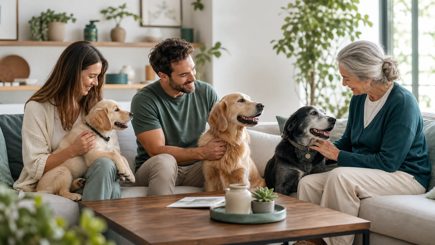 Healthy Paws Essentials scene illustrating life-stage wellness planning for dogs