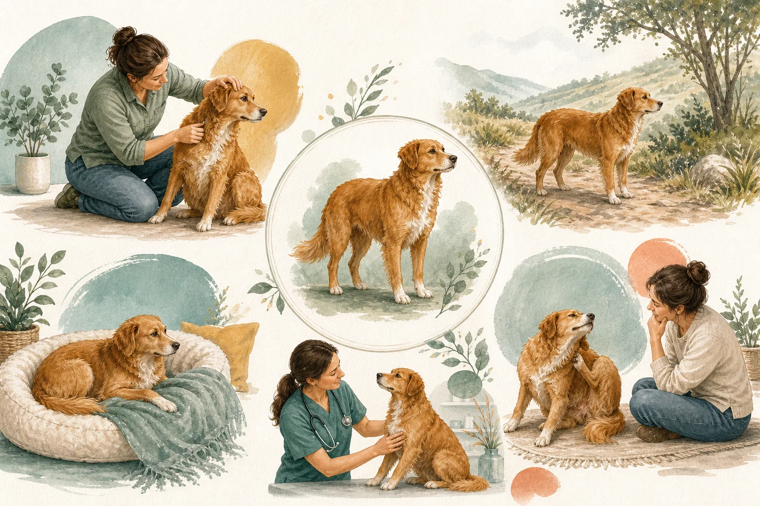 Illustrated owner guide for skin and coat changes linked with external parasite irritation