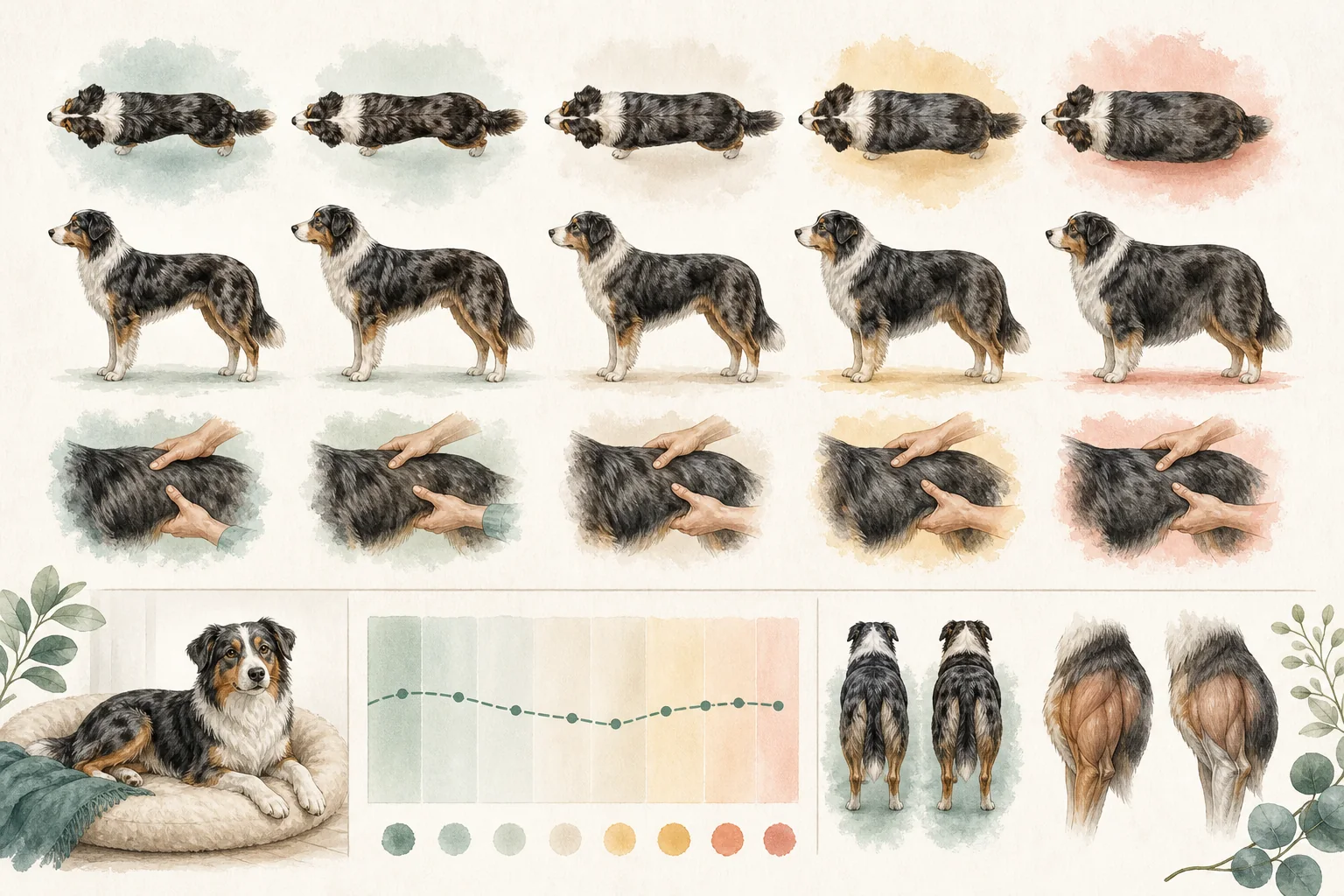 Illustrated owner guide for assessing and tracking dog body condition at home