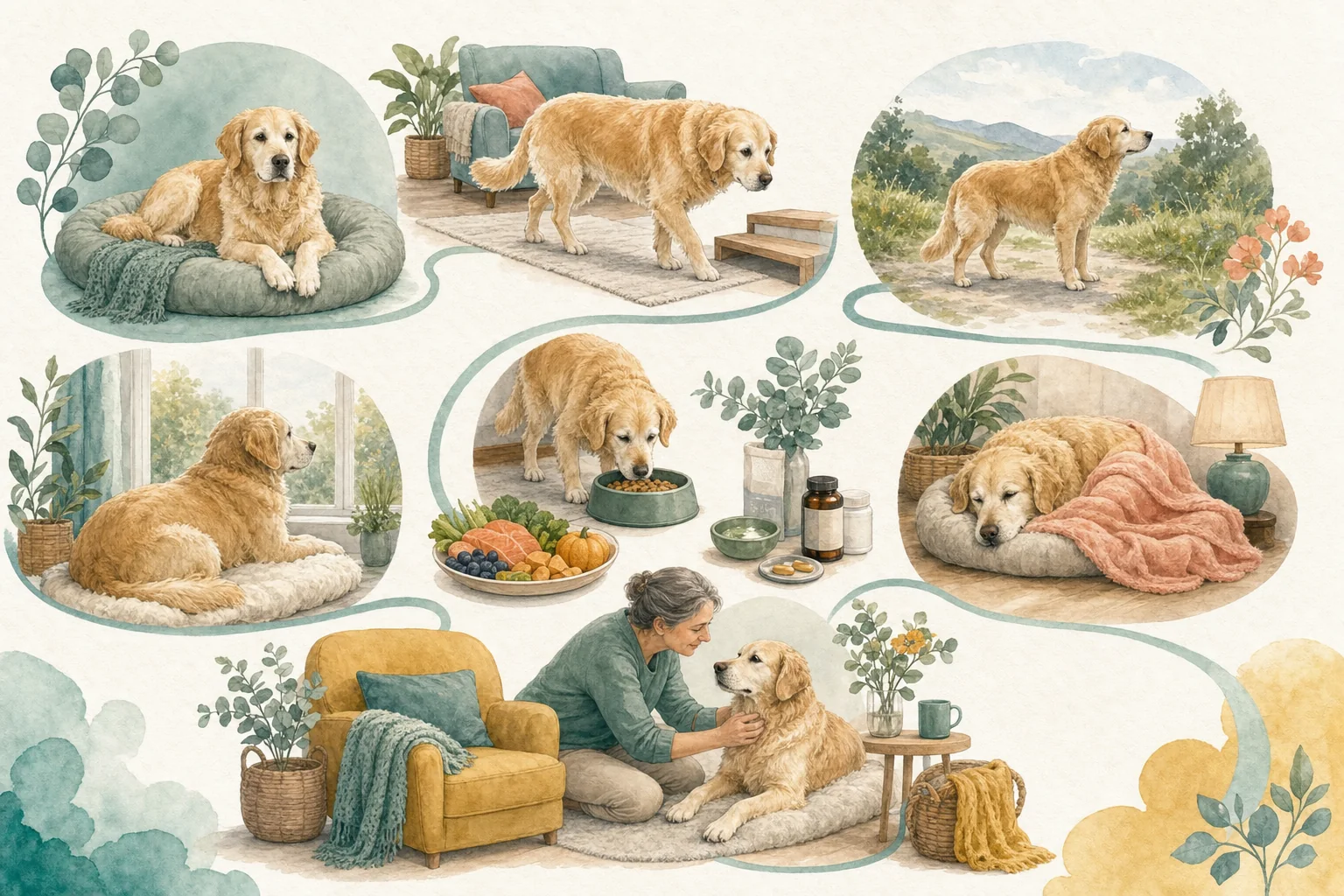 Illustrated owner guide for life-stage grooming and hygiene framework for dogs