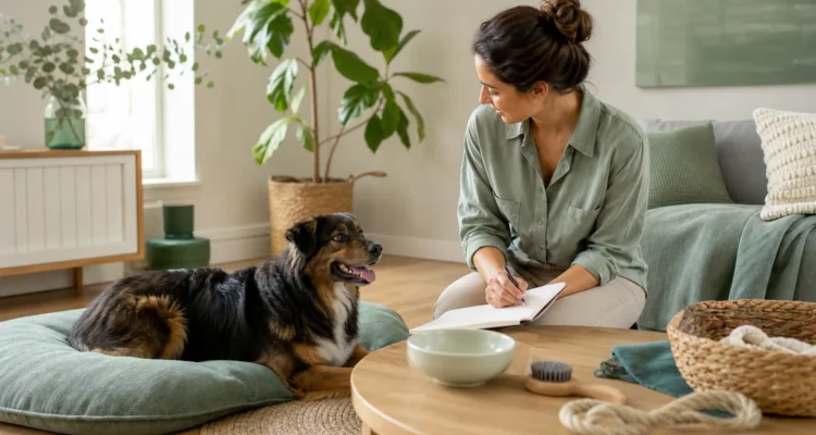 Healthy Paws Essentials scene illustrating applying the five domains of animal welfare to your dog’s daily life at home
