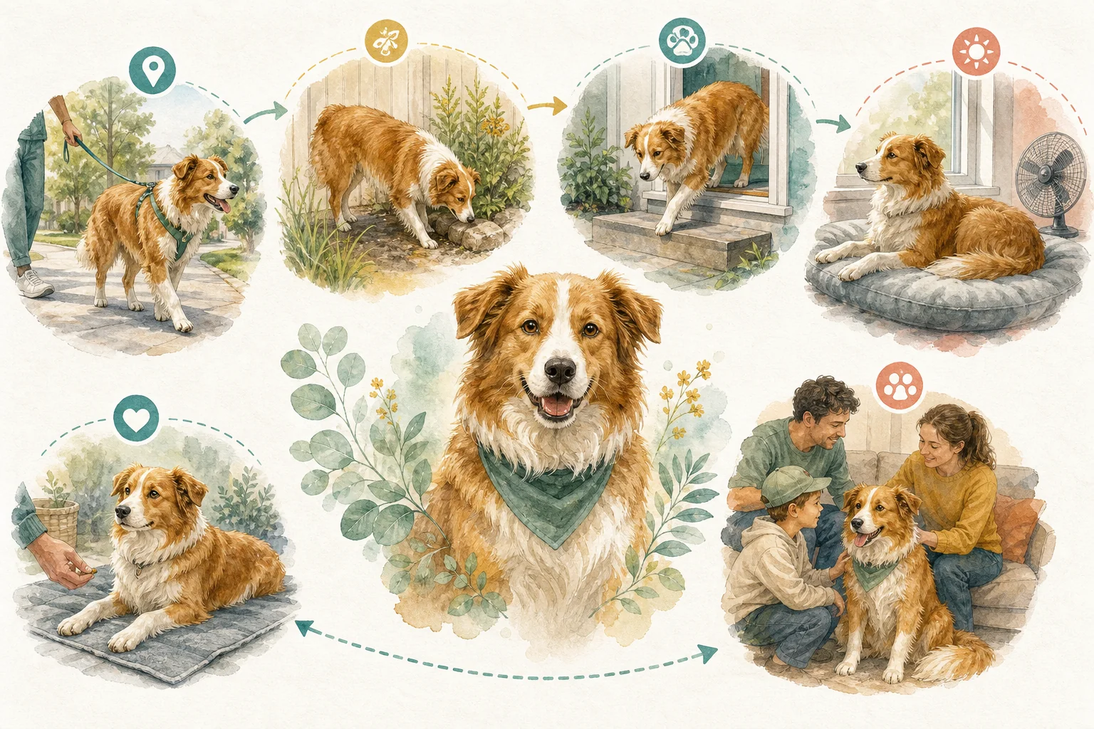 Illustrated owner guide for integrating parasite prevention with grooming and lifestyle in dogs