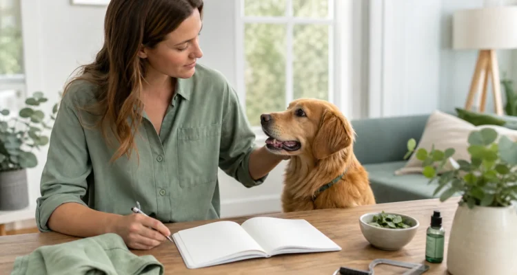 Healthy Paws Essentials scene illustrating life-stage parasite prevention planner for dogs