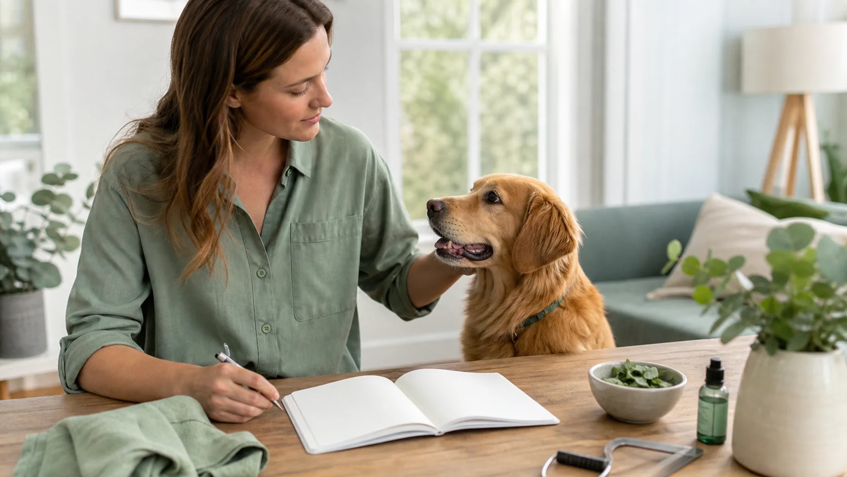 Healthy Paws Essentials scene illustrating life-stage parasite prevention planner for dogs