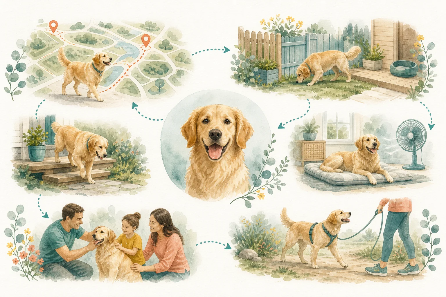 Illustrated owner guide for weekly visual skin and coat parasite awareness checklist for dogs