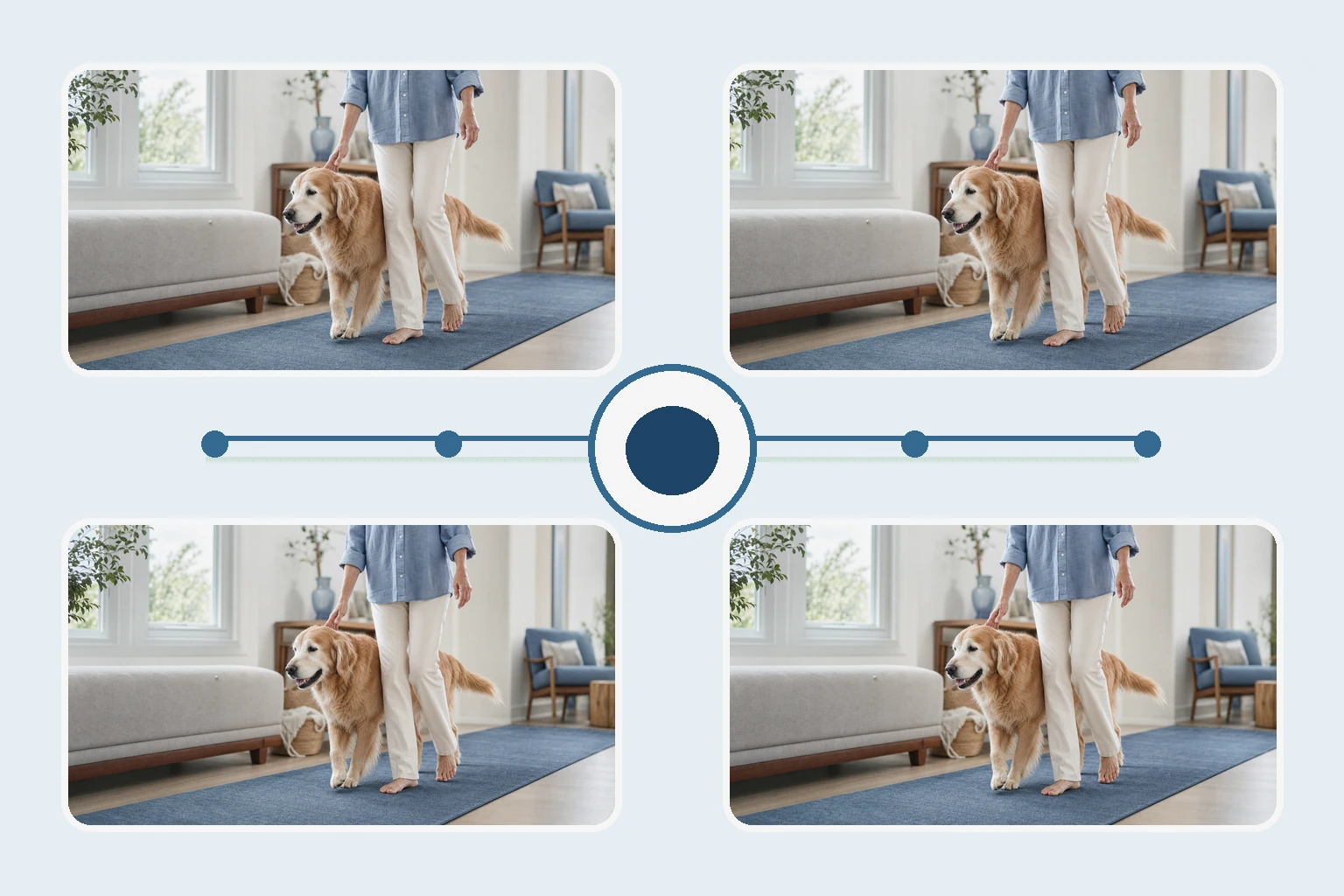 Illustrated owner guide for large-breed senior dog joint health at home