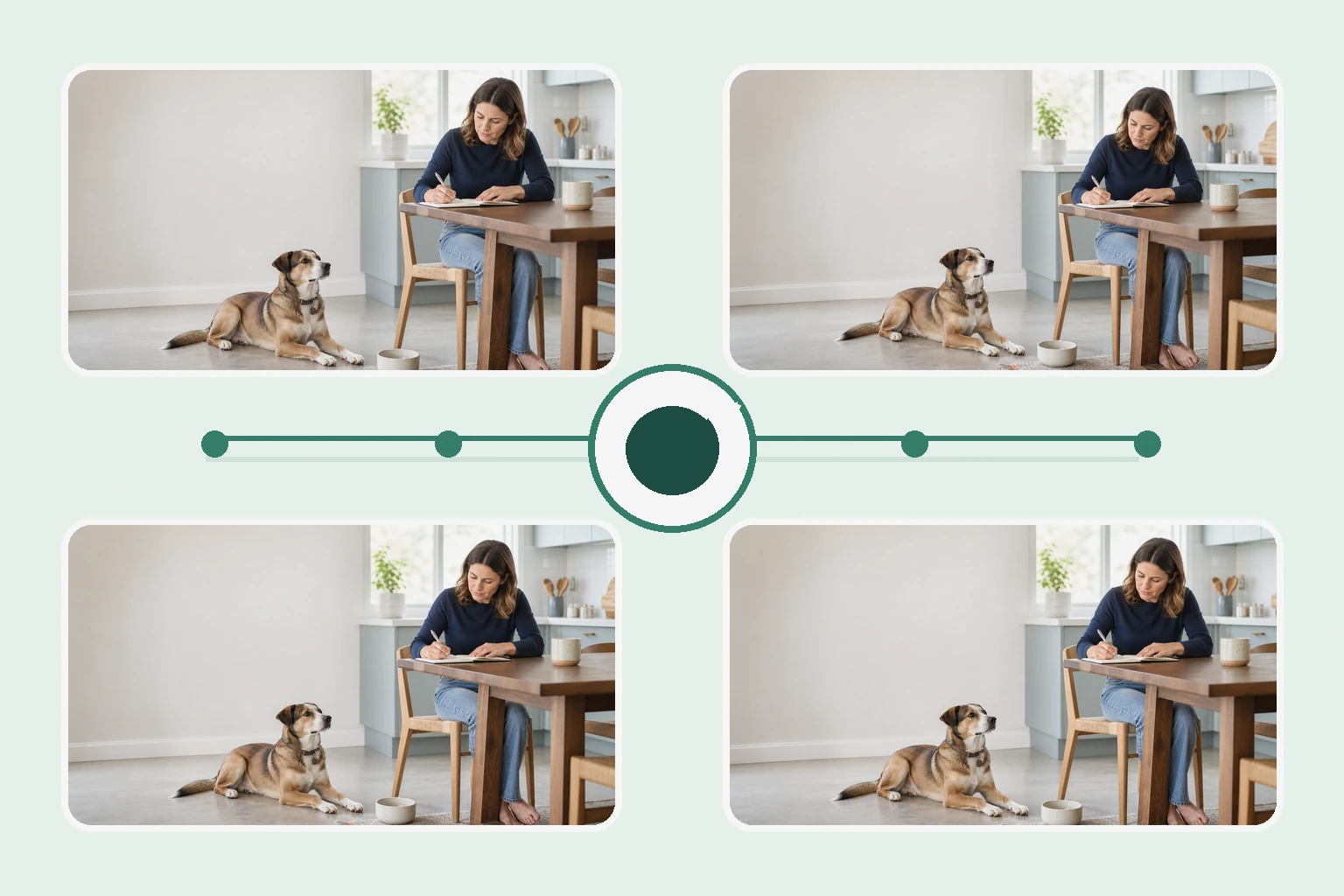 Illustrated owner guide for weekly gut health and stool tracking log for adult dogs at home