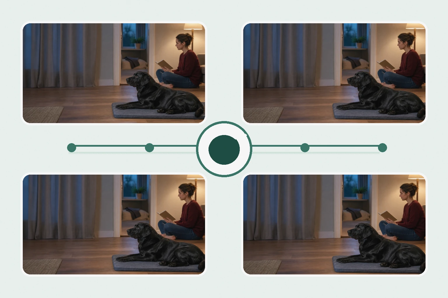 Illustrated owner guide for environmental and routine changes that support anxious dogs at home