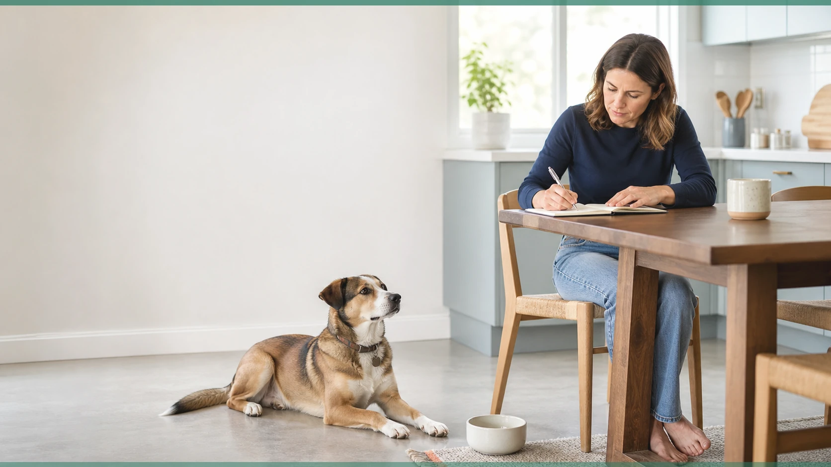 Healthy Paws Essentials scene illustrating tracking toxin, food safety, and gut-health changes during seasonal events for adult dogs