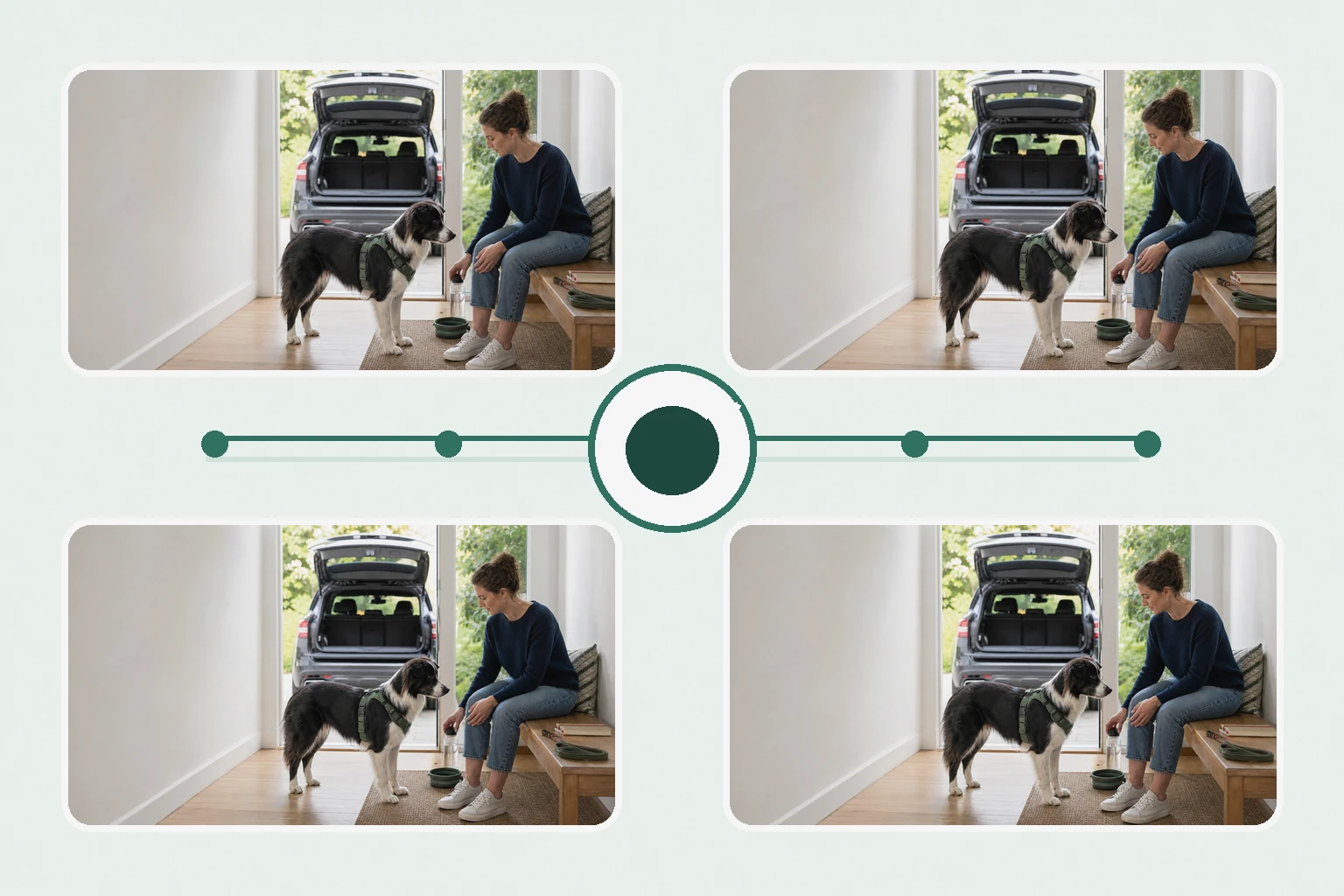 Illustrated owner guide for seasonal health planning for frail senior dogs at home