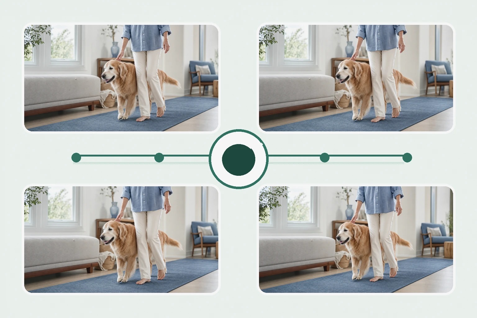 Illustrated owner guide for quarterly snapshot for senior dogs integrating weight, body condition, skin & coat, and stress