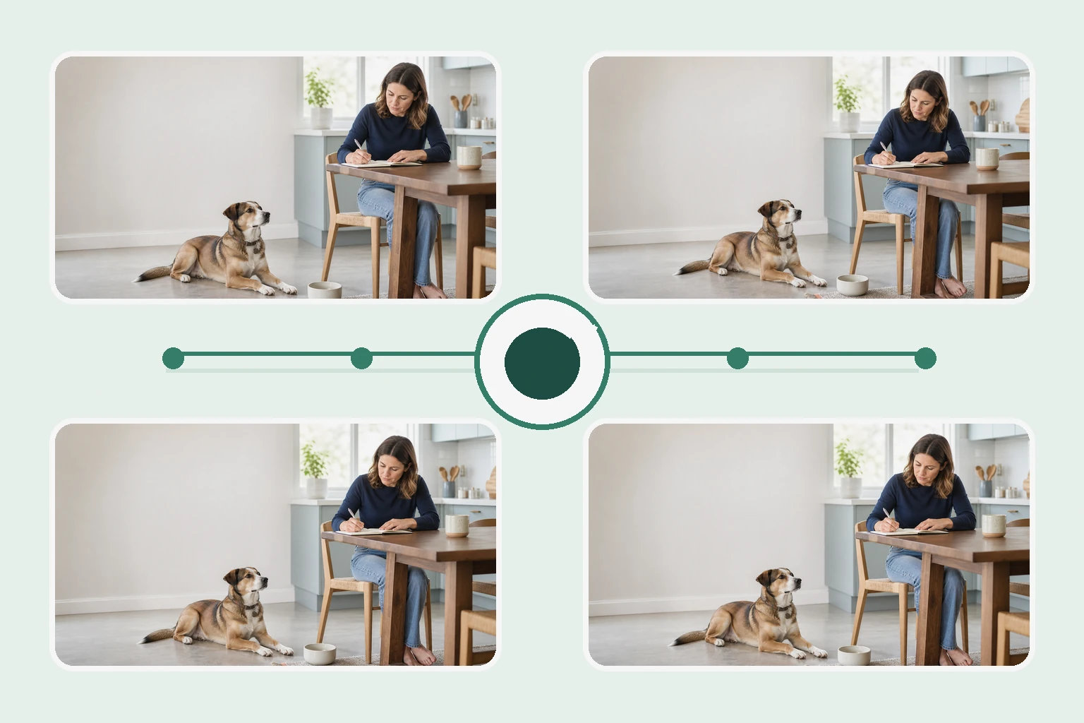 Illustrated owner guide for tracking gut health during festive or non-routine weeks for adult dogs