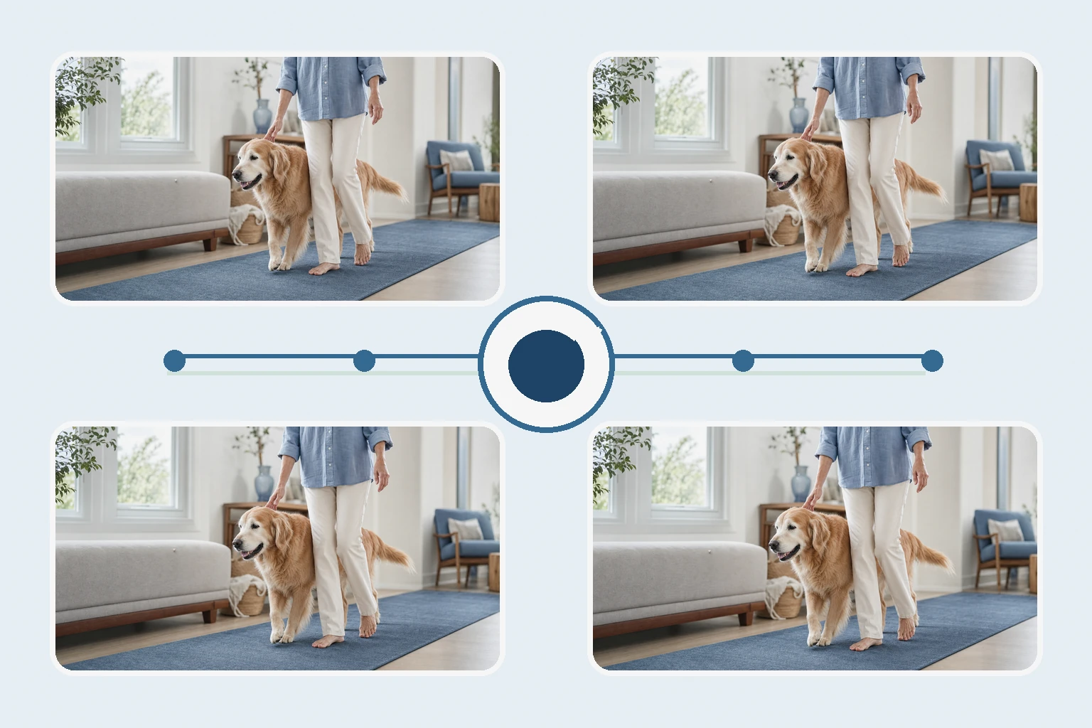 Illustrated owner guide for choosing safe everyday movement strategies for dogs with mild mobility changes