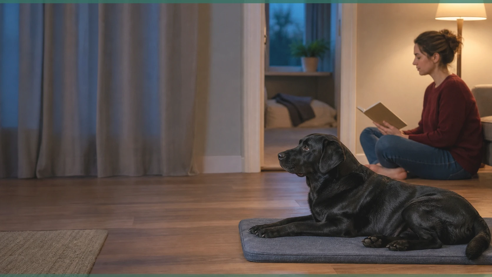Healthy Paws Essentials scene illustrating choosing appropriate mental enrichment activities for anxious dogs