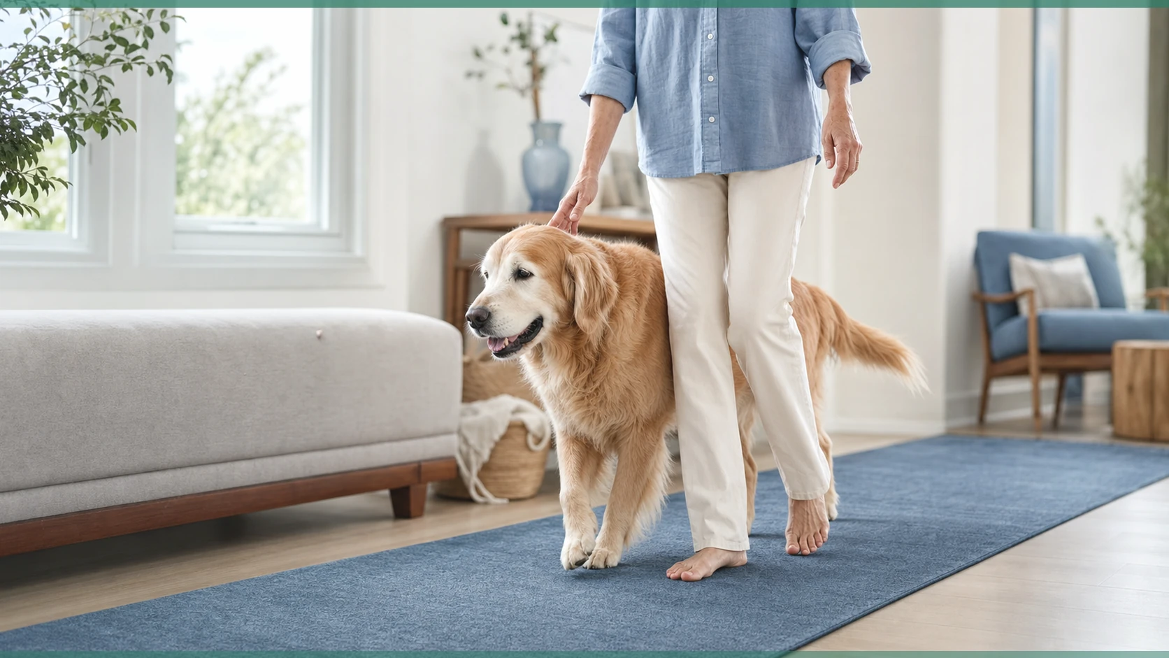 Healthy Paws Essentials scene illustrating monthly seasonal event preventive wellness checklist for adult dogs integrating weight, body condition, and home safety