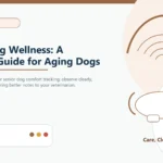 Custom Healthy Paws Essentials hero and featured illustration for Senior Dog Wellness: A Vet-First Guide for Aging Dogs, showing calm vet-first dog care planning.