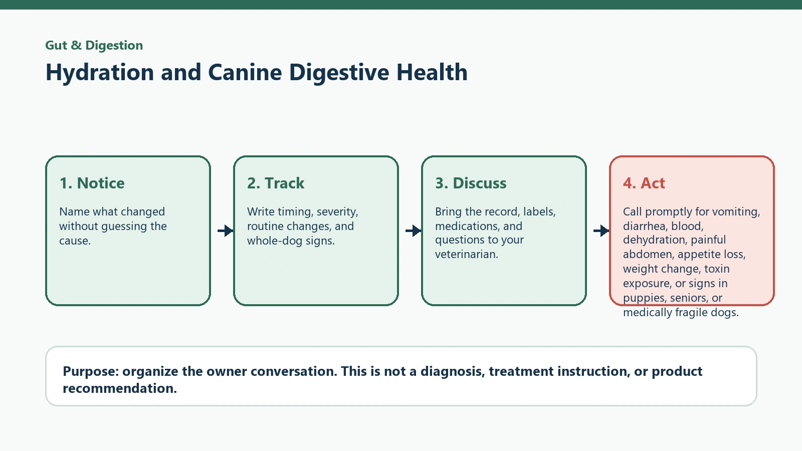 Decision pathway for Hydration and Canine Digestive Health.