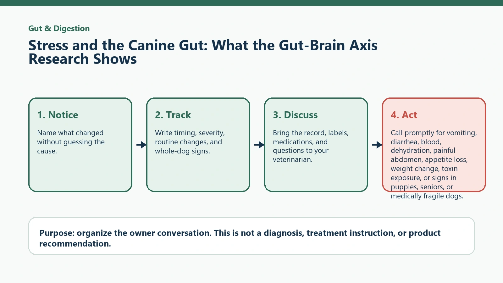 Decision pathway for Stress and the Canine Gut: What the Gut-Brain Axis Research Shows.