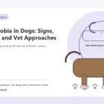Custom Healthy Paws Essentials illustration for Noise Phobia in Dogs: Signs, Triggers, and Vet Approaches, showing a dog and a vet-first care planning concept.