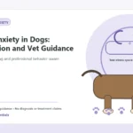 Custom Healthy Paws Essentials illustration for Travel Anxiety in Dogs: Preparation and Vet Guidance, showing a dog and a vet-first care planning concept.