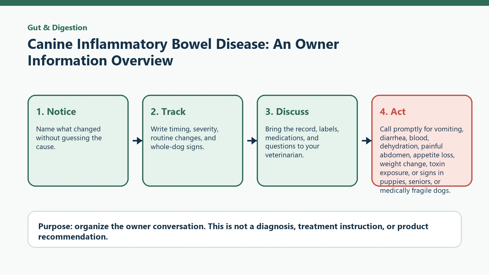Decision pathway for Canine Inflammatory Bowel Disease: An Owner Information Overview.