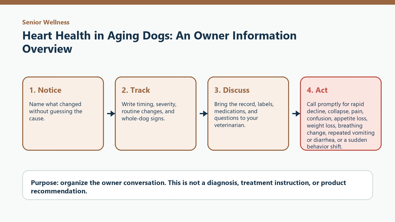 Decision pathway for Heart Health in Aging Dogs: An Owner Information Overview.