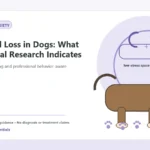 Custom Healthy Paws Essentials illustration for Grief and Loss in Dogs: What Behavioral Research Indicates, showing a dog and a vet-first care planning concept.