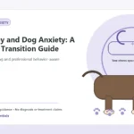 Custom Healthy Paws Essentials illustration for New Baby and Dog Anxiety: A Vet-First Transition Guide, showing a dog and a vet-first care planning concept.