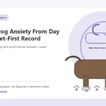 Custom Healthy Paws Essentials illustration for Rescue Dog Anxiety From Day One: A Vet-First Record, showing a dog and a vet-first care planning concept.
