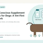 Custom Healthy Paws Essentials illustration for Budget-Conscious Supplement Decisions for Dogs: A Vet-First Framework, showing a dog and a vet-first care planning concept.
